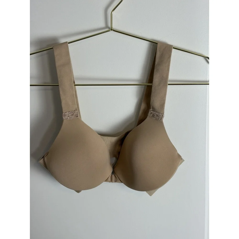 Spanx Bra-lelujah Front-close Full Coverage T-shirt Bra Beige Size 32A Underwire